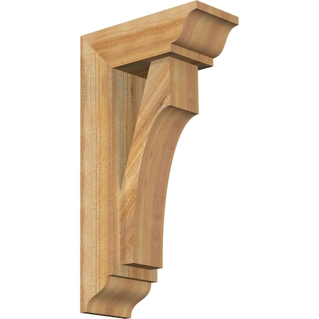 Ekena Millwork Westlake Traditional Rough Sawn Bracket w/ Offset Brace, Western Red Cedar, 6"W x 14"D x 26"H BKT0604X14X26WTL01RWR
